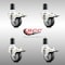 Service Caster 3 Inch 316SS Thermoplastic Rubber Swivel 1-1/2 Inch Stem Caster Set Lock Brake SCC-SS316TTLEX20S314-TPRB-112-4 - alternate 2